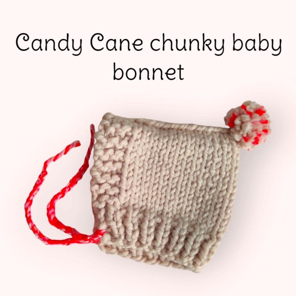 Nordic inspired chunky knit baby bonnet